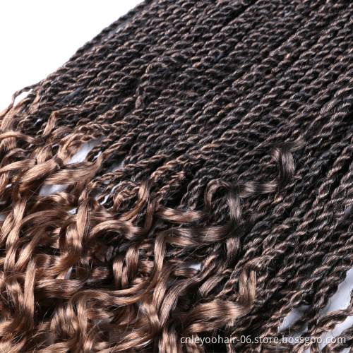 Factory 30 Roots Curly End Senegalese Twist Crochet Hair 18 Inch Wavy End Senegalese Braiding Hair Extension For Women
